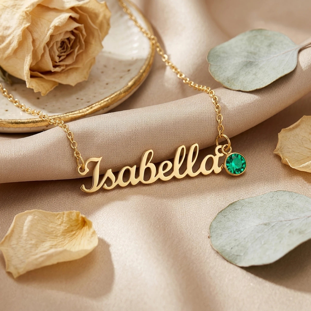 "To My Granddaughter, Straighten Your Crown" Custom Name Necklace with Birthstone – Keepsake Gift - The Love Sparkle
