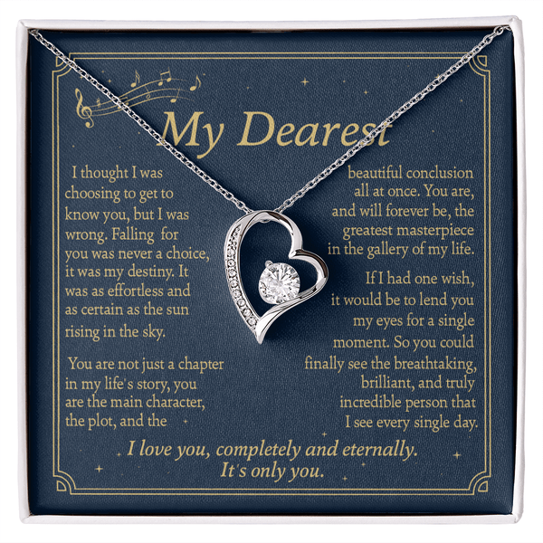 To My Greatest Masterpiece - Forever love Necklace - Love, Completely and Eternally - The Love Sparkle
