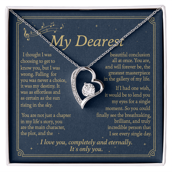 To My Greatest Masterpiece - Forever love Necklace - Love, Completely and Eternally - The Love Sparkle