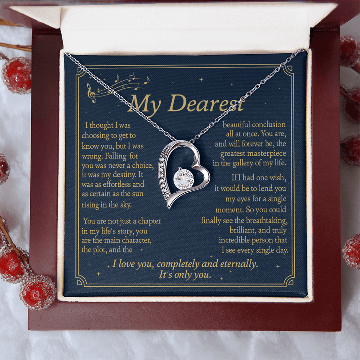 To My Greatest Masterpiece - Forever love Necklace - Love, Completely and Eternally - The Love Sparkle
