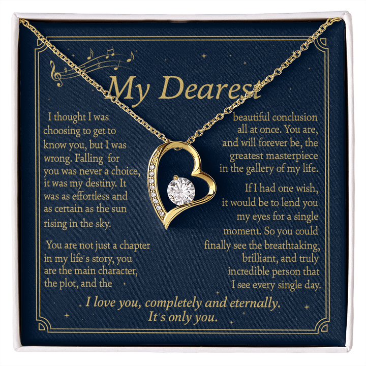 To My Greatest Masterpiece - Forever love Necklace - Love, Completely and Eternally - The Love Sparkle