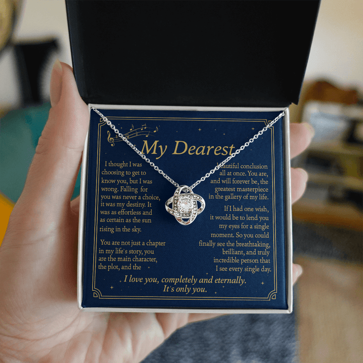 To My Greatest Masterpiece - Love Knot Necklace - Love, Completely and Eternally - The Love Sparkle