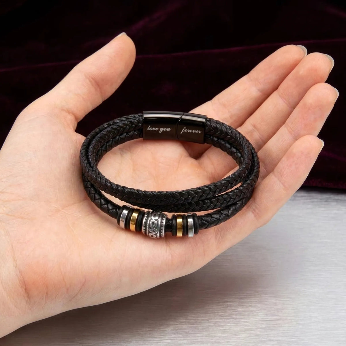 To My Husband "We Did It" Leather Bracelet - Romantic Anniversary Gift For Him - The Love Sparkle
