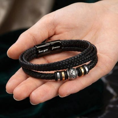 To My Husband "We Did It" Leather Bracelet - Romantic Anniversary Gift For Him - The Love Sparkle