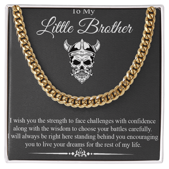To My Little Brother - Cuban Link Chain - "Strength & Wisdom" - The Love Sparkle