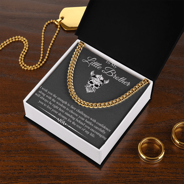 To My Little Brother - Cuban Link Chain - "Strength & Wisdom" - The Love Sparkle