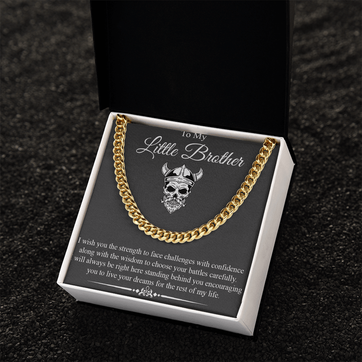 To My Little Brother - Cuban Link Chain - "Strength & Wisdom" - The Love Sparkle