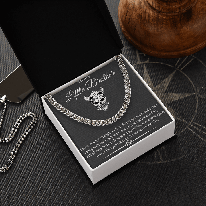 To My Little Brother - Cuban Link Chain - "Strength & Wisdom" - The Love Sparkle