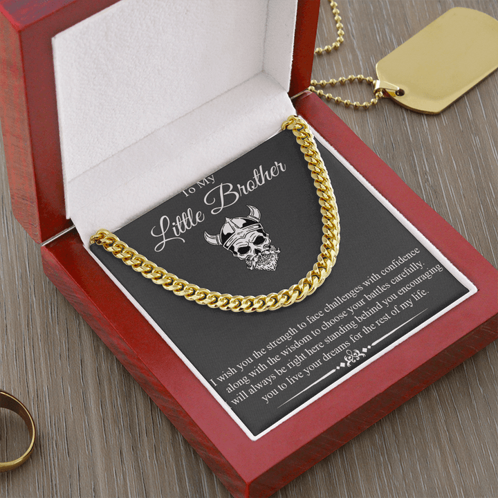 To My Little Brother - Cuban Link Chain - "Strength & Wisdom" - The Love Sparkle