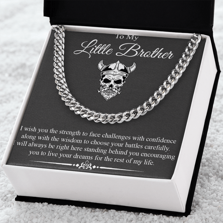 To My Little Brother - Cuban Link Chain - "Strength & Wisdom" - The Love Sparkle