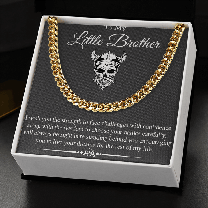 To My Little Brother - Cuban Link Chain - "Strength & Wisdom" - The Love Sparkle