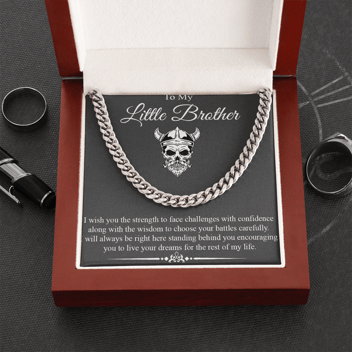 To My Little Brother - Cuban Link Chain - "Strength & Wisdom" - The Love Sparkle
