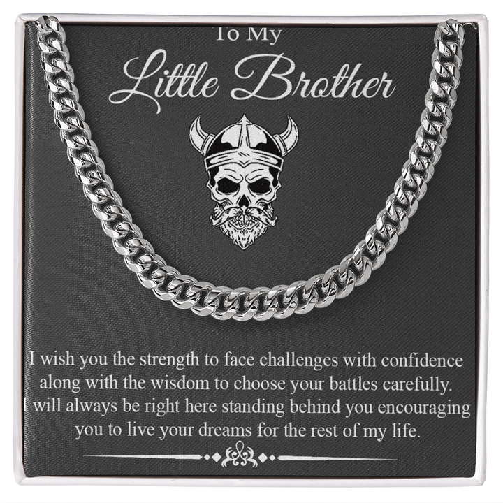 To My Little Brother - Cuban Link Chain - "Strength & Wisdom" - The Love Sparkle