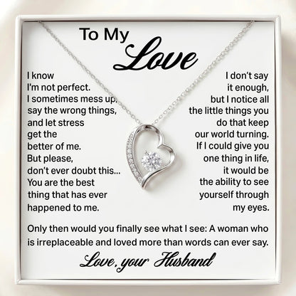"To My Love" Forever Love Necklace - Romantic Anniversary Gift for Wife & Girlfriend - The Love Sparkle