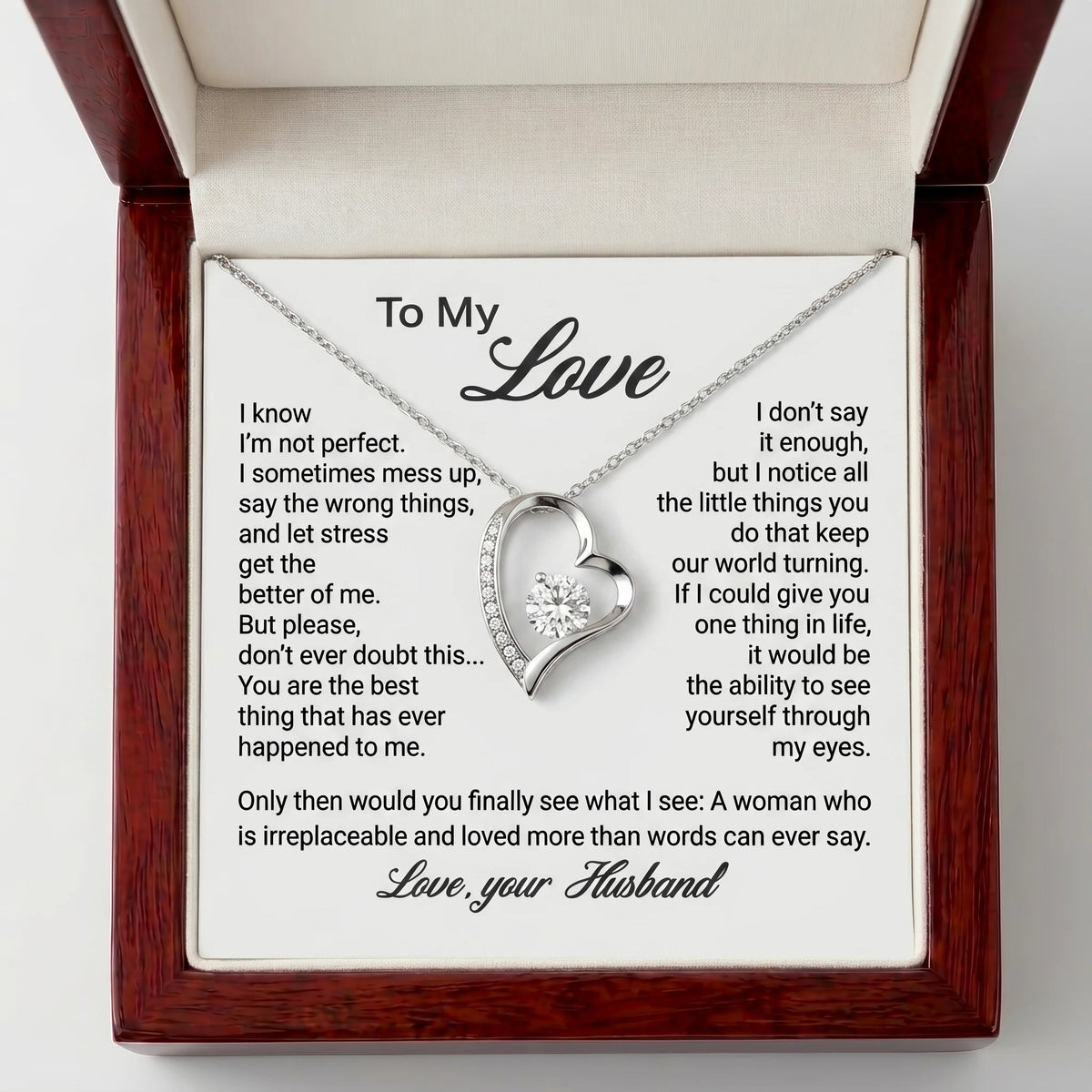 "To My Love" Forever Love Necklace - Romantic Anniversary Gift for Wife & Girlfriend - The Love Sparkle