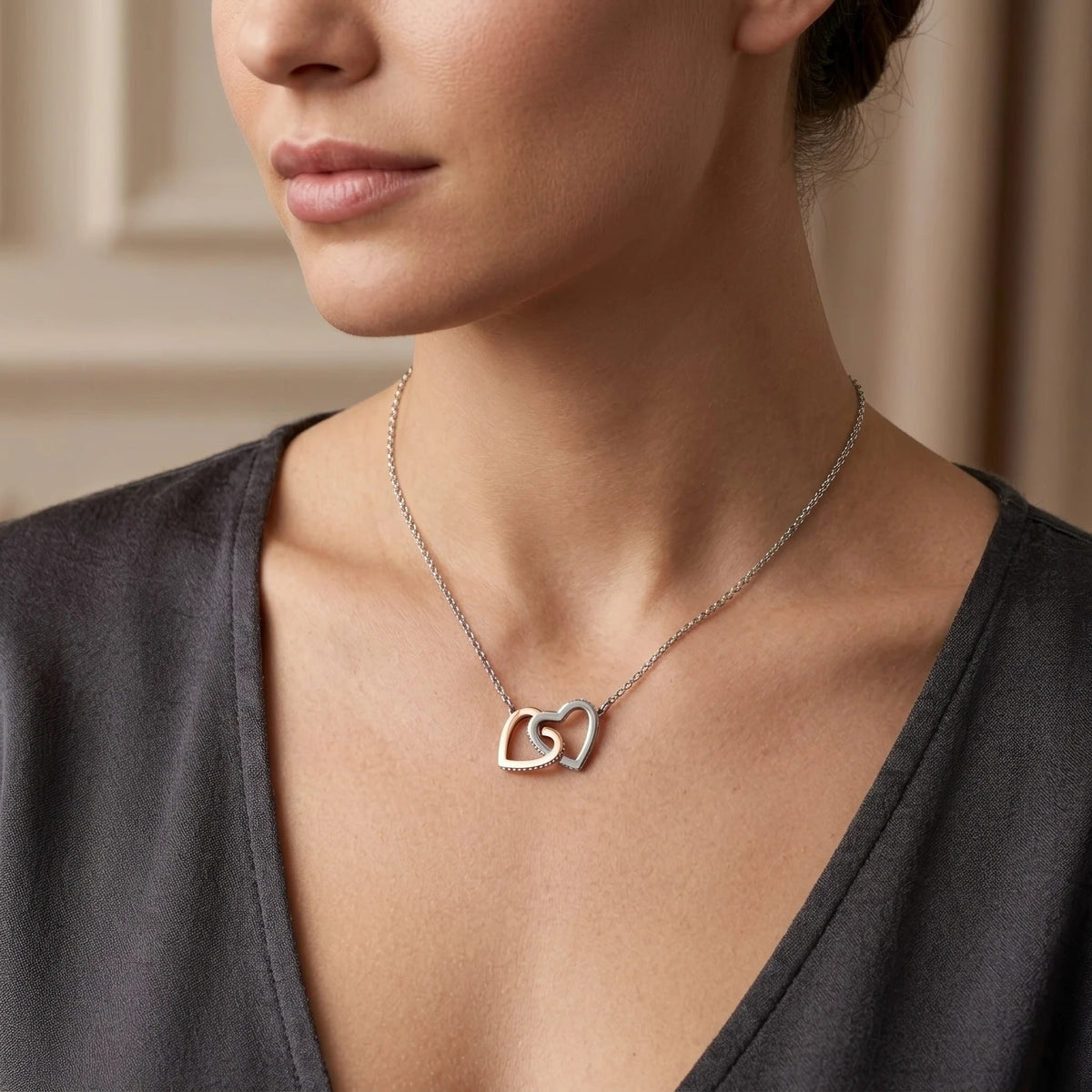 "To My Love" Interlocking Hearts Necklace – Romantic Anniversary & Just-Because Gift for Her - The Love Sparkle