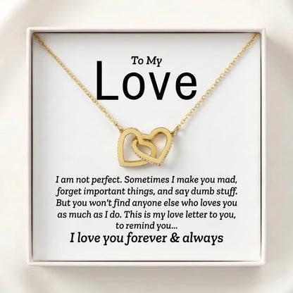 "To My Love" Interlocking Hearts Necklace – Romantic Anniversary & Just-Because Gift for Her - The Love Sparkle