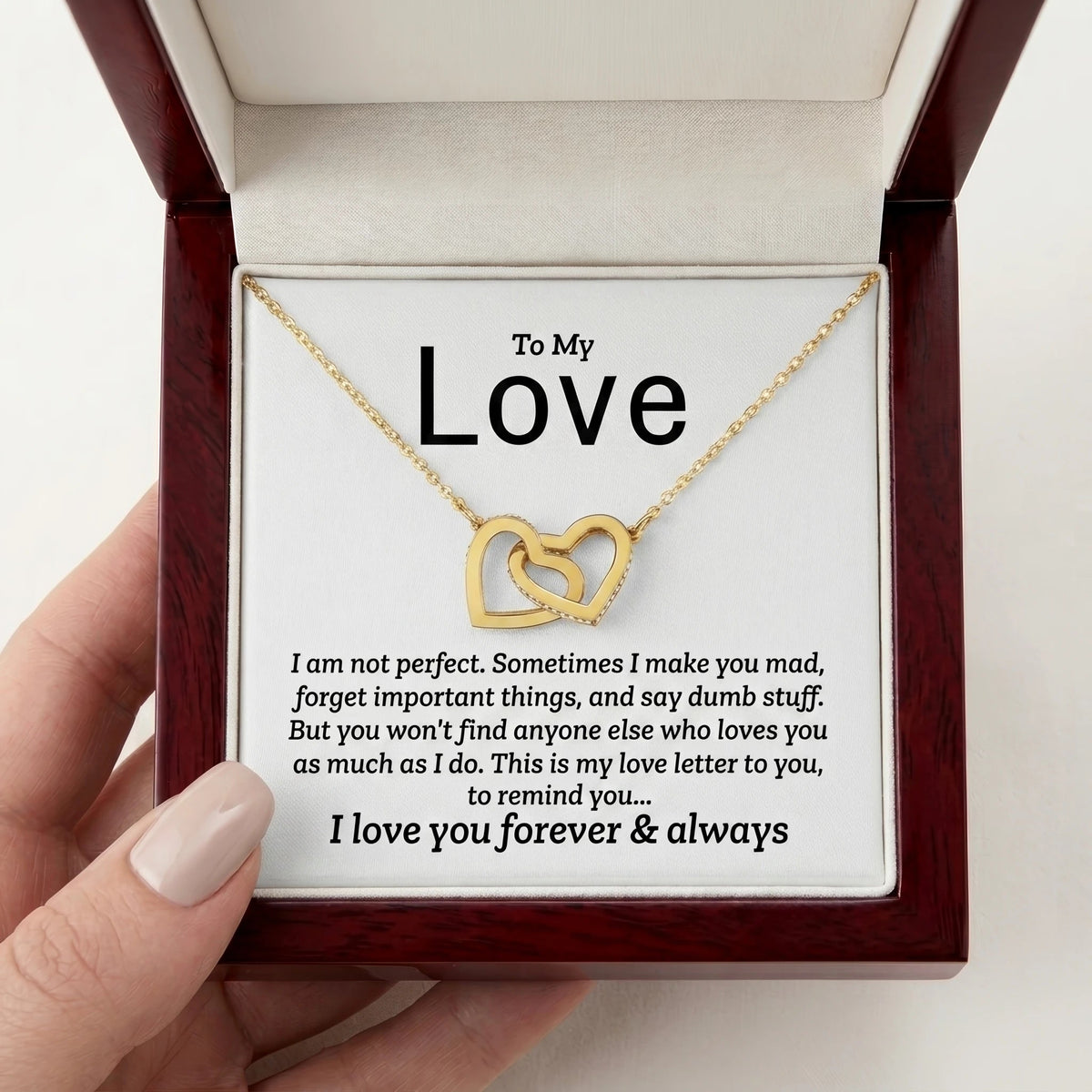 "To My Love" Interlocking Hearts Necklace – Romantic Anniversary & Just-Because Gift for Her - The Love Sparkle