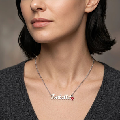 "To My Love, My Love Letter to You" Custom Name Necklace with Birthstone – Personalized Gift for Her - The Love Sparkle