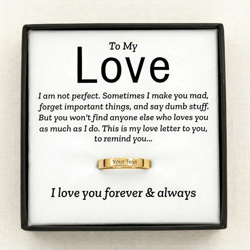 To My Love Personalized Band Ring - Romantic "Forever & Always" Gift For Wife / Girlfriend - The Love Sparkle