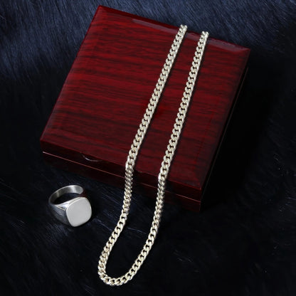 To My Man "All My Lasts" Cuban Link Chain - Meaningful Anniversary Gift For Husband/Boyfriend - The Love Sparkle