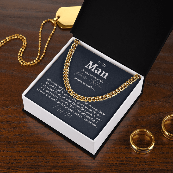 To My Man - Cuban link Chain - A Promise of Forever - The Love Sparkle