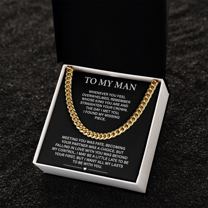 To My Man - Cuban link Chain - All My Lasts Are With You - The Love Sparkle
