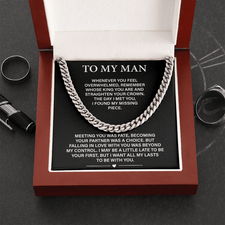 To My Man - Cuban link Chain - All My Lasts Are With You - The Love Sparkle