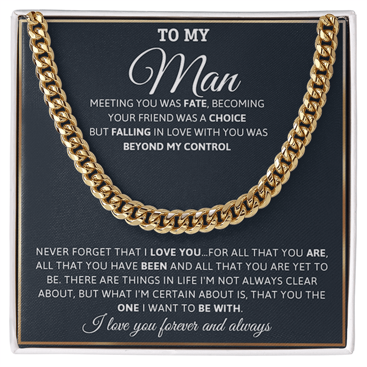 To My Man - Cuban Link Chain - "You Are The One" - The Love Sparkle