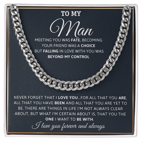 To My Man - Cuban Link Chain - "You Are The One" - The Love Sparkle