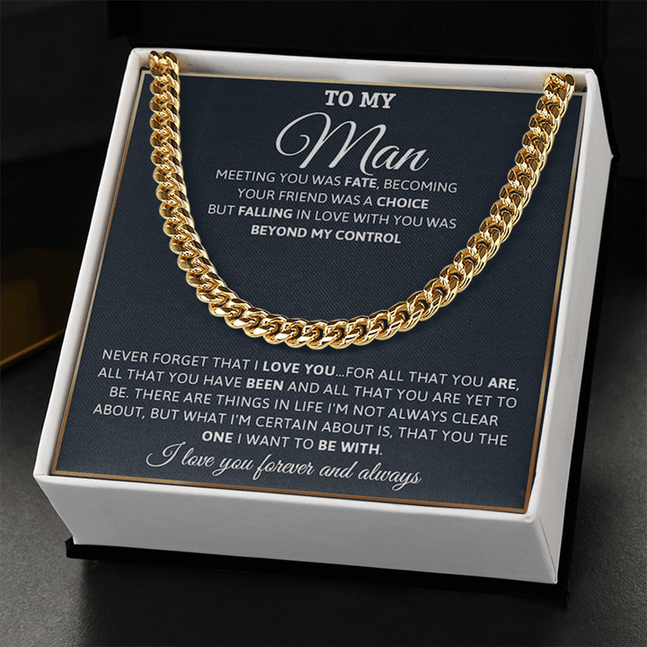 To My Man - Cuban Link Chain - "You Are The One" - The Love Sparkle