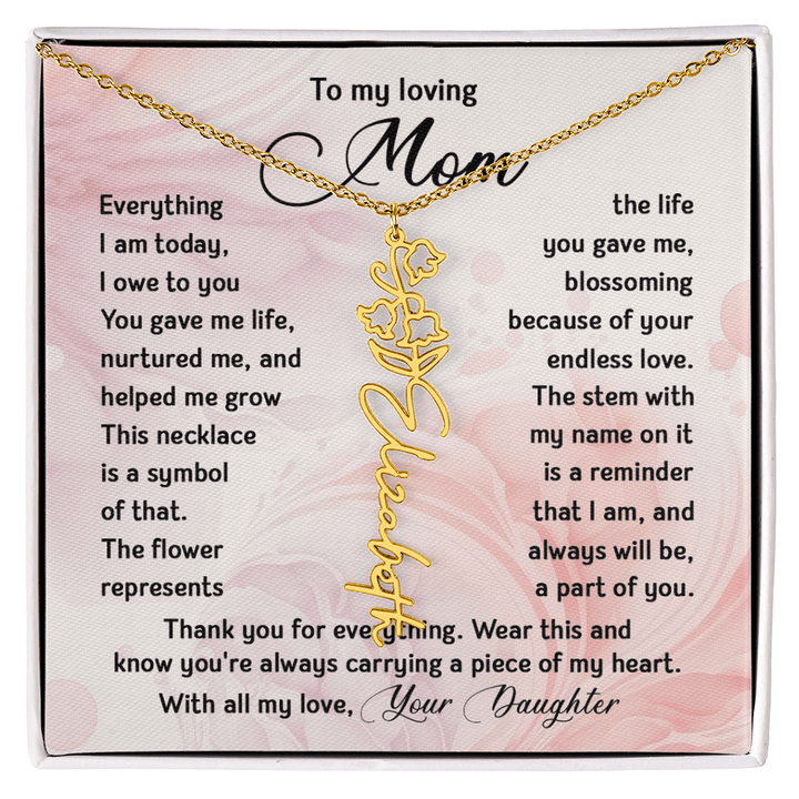 To My Mom - Personalized Birth Flower Name Necklace - The Love Sparkle