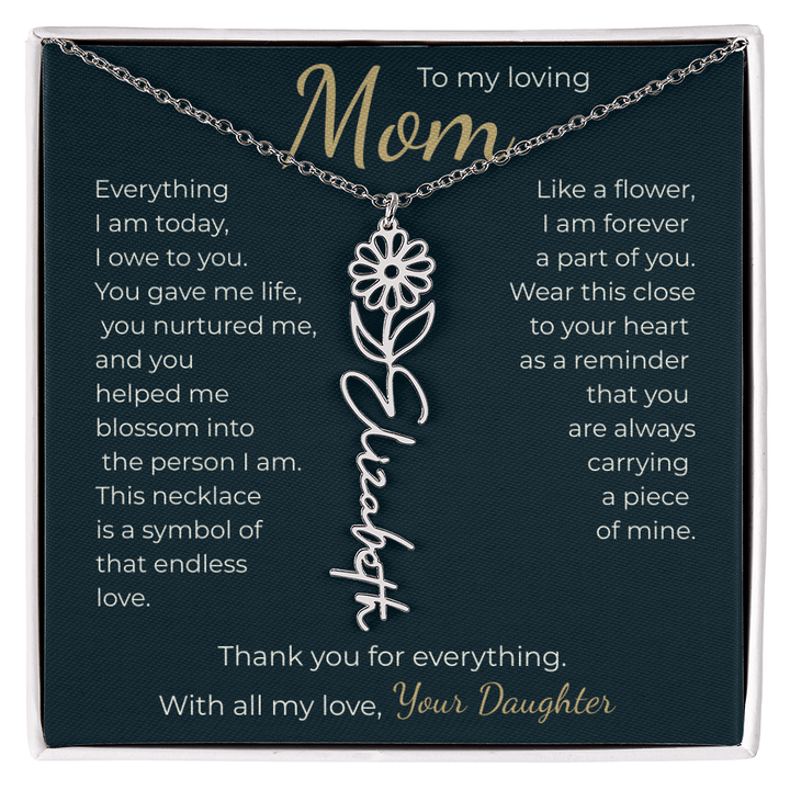 To My Mom - Personalized Birth Flower Name Necklace - The Love Sparkle