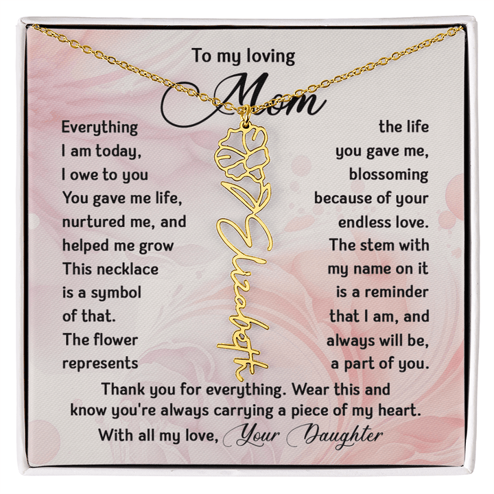 To My Mom - Personalized Birth Flower Name Necklace - The Love Sparkle