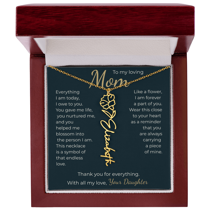 To My Mom - Personalized Birth Flower Name Necklace - The Love Sparkle
