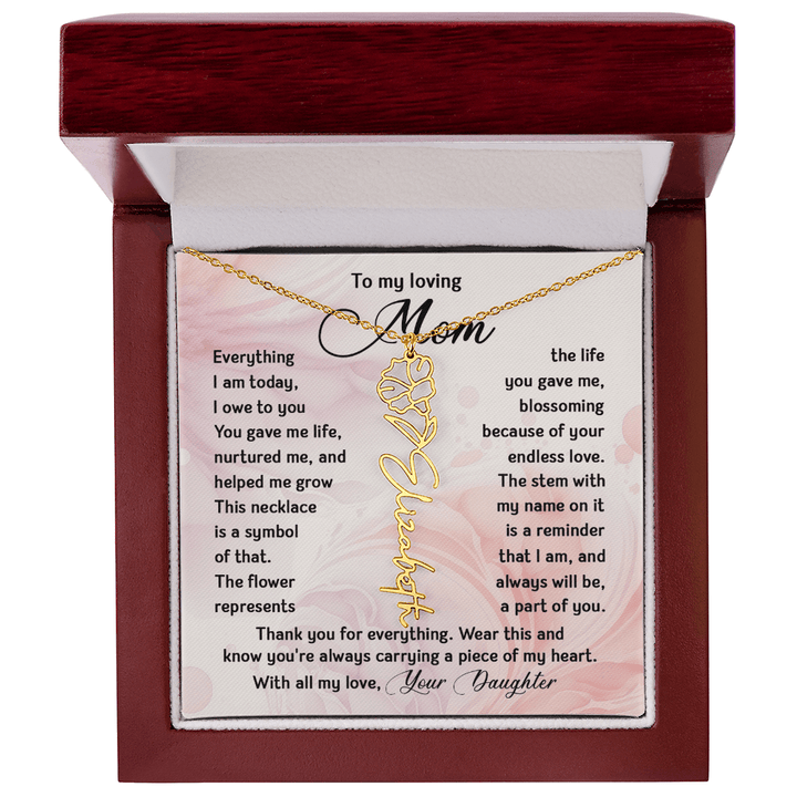 To My Mom - Personalized Birth Flower Name Necklace - The Love Sparkle