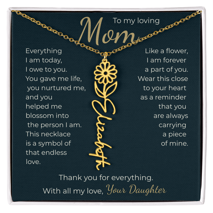 To My Mom - Personalized Birth Flower Name Necklace - The Love Sparkle