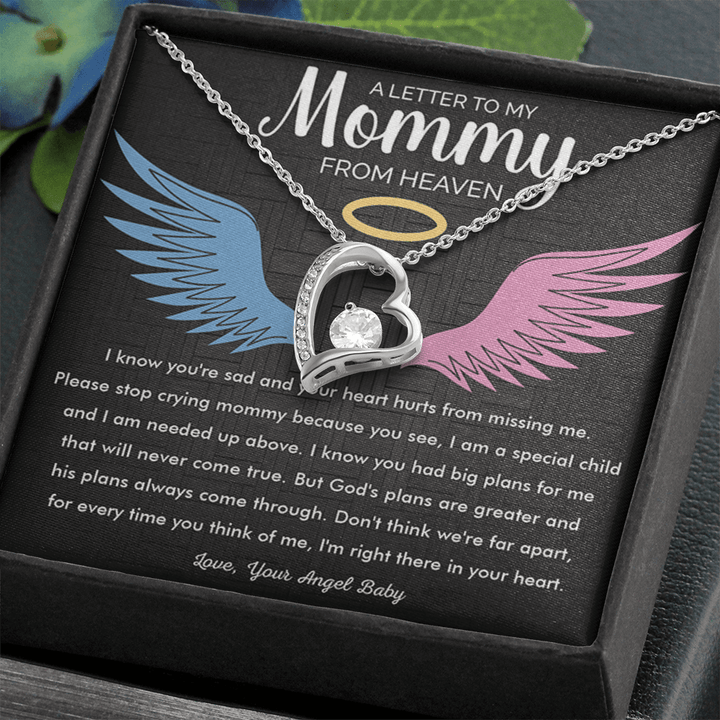 To My Mommy in Heaven - Forever Love Necklace - Memorial Necklace - The Love Sparkle