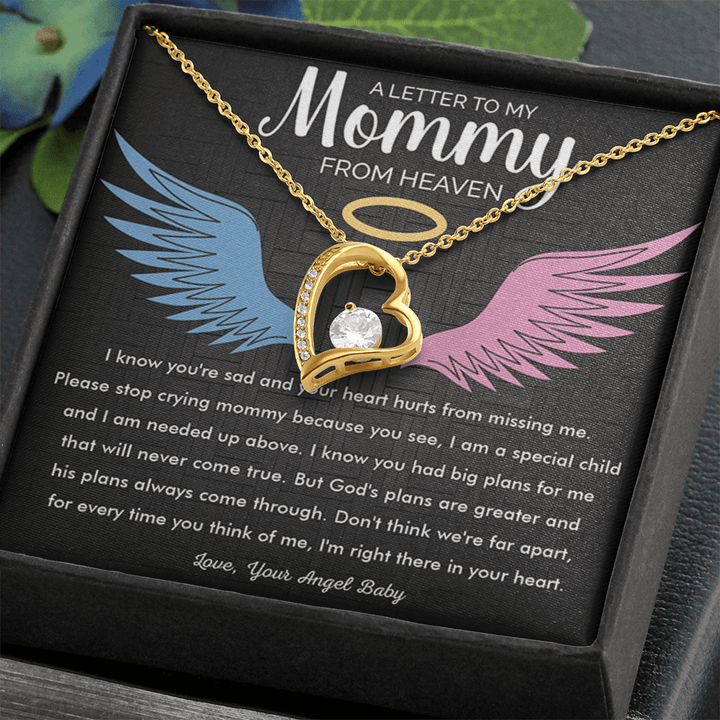 To My Mommy in Heaven - Forever Love Necklace - Memorial Necklace - The Love Sparkle