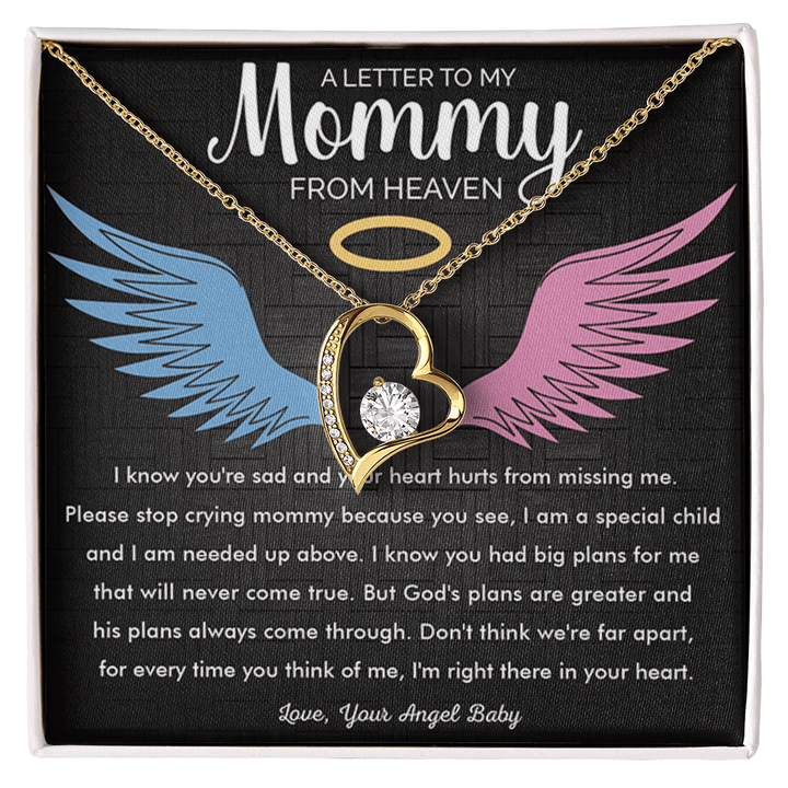 To My Mommy in Heaven - Forever Love Necklace - Memorial Necklace - The Love Sparkle