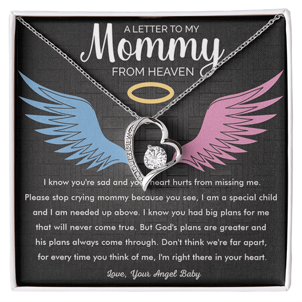 To My Mommy in Heaven - Forever Love Necklace - Memorial Necklace - The Love Sparkle