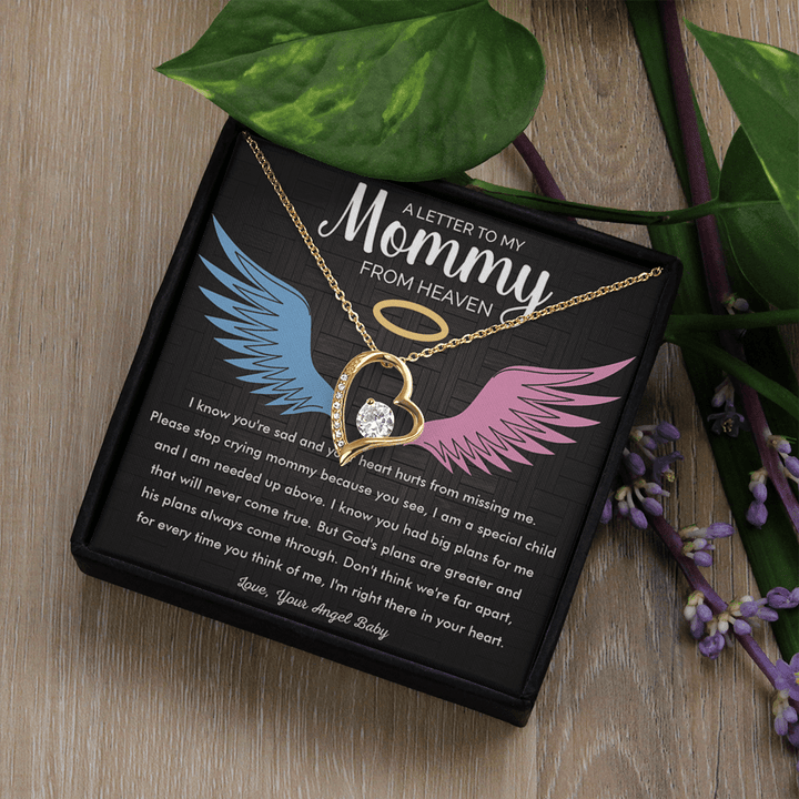 To My Mommy in Heaven - Forever Love Necklace - Memorial Necklace - The Love Sparkle