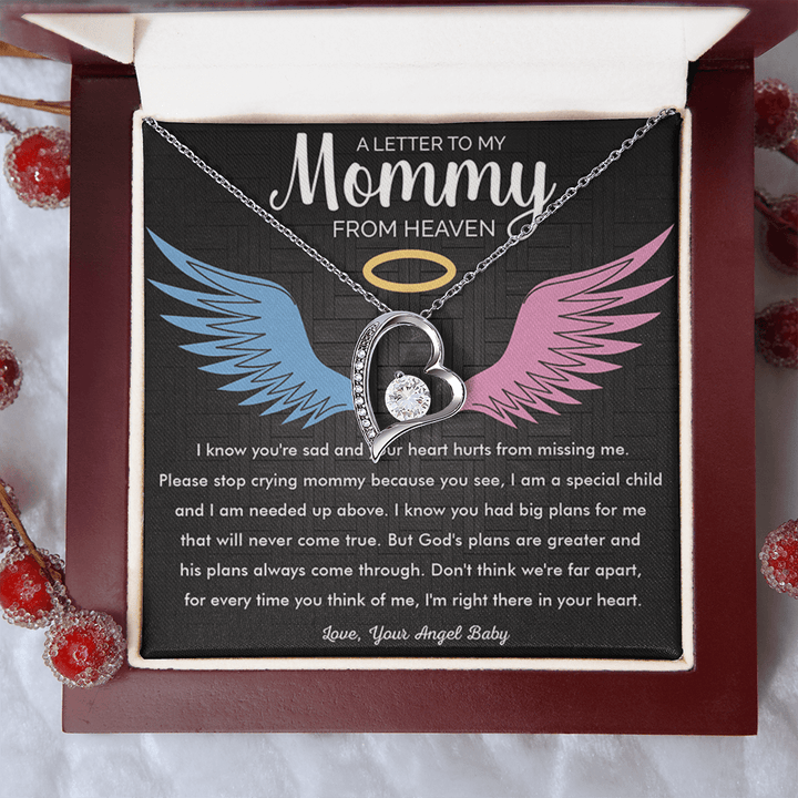 To My Mommy in Heaven - Forever Love Necklace - Memorial Necklace - The Love Sparkle