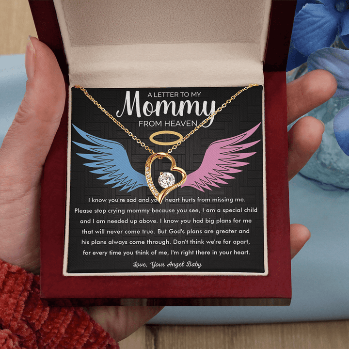 To My Mommy in Heaven - Forever Love Necklace - Memorial Necklace - The Love Sparkle