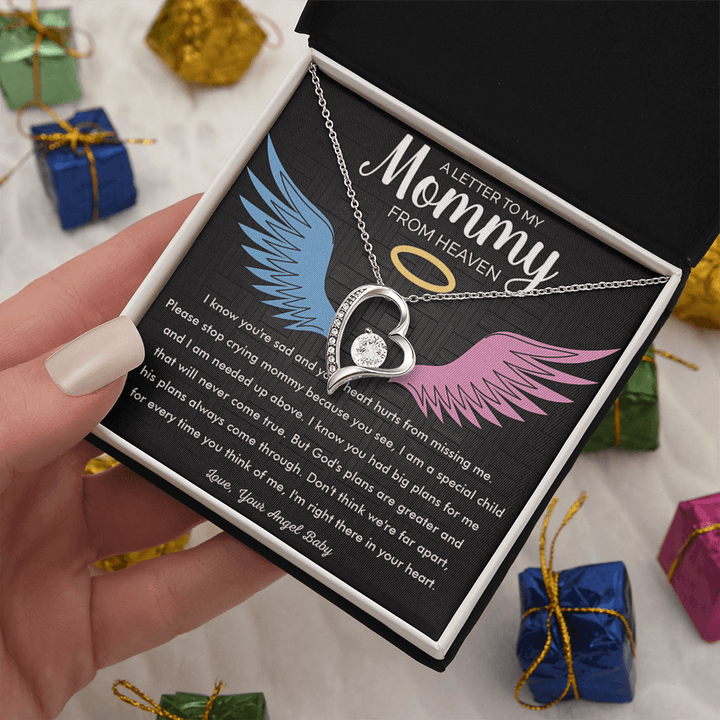 To My Mommy in Heaven - Forever Love Necklace - Memorial Necklace - The Love Sparkle