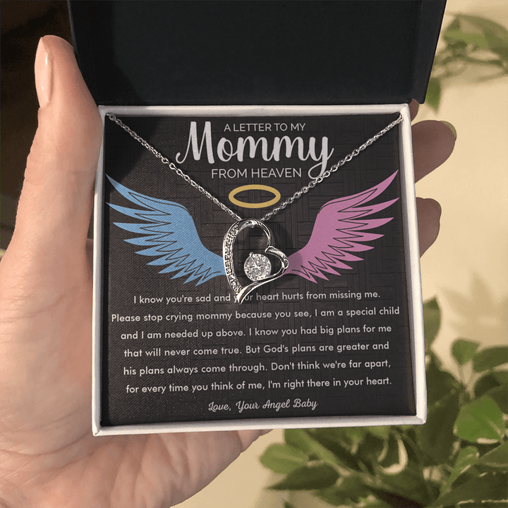 To My Mommy in Heaven - Forever Love Necklace - Memorial Necklace - The Love Sparkle