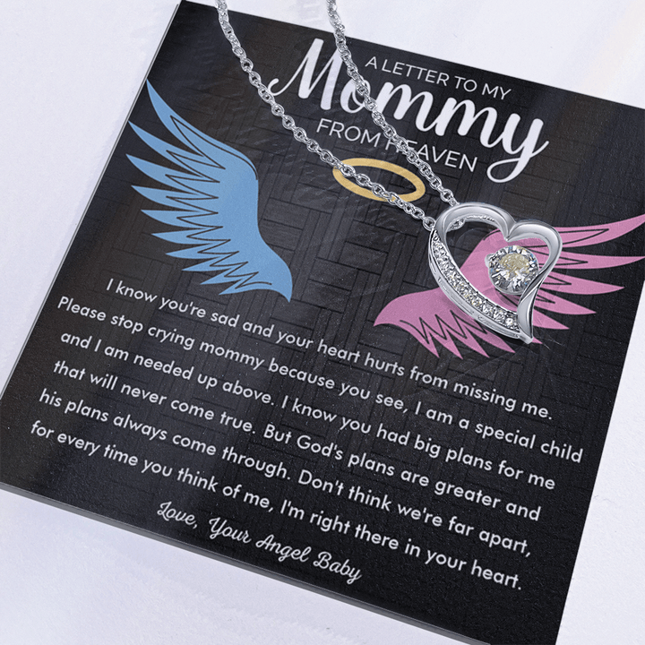 To My Mommy in Heaven - Forever Love Necklace - Memorial Necklace - The Love Sparkle