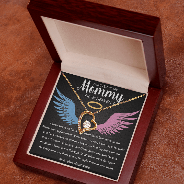 To My Mommy in Heaven - Forever Love Necklace - Memorial Necklace - The Love Sparkle