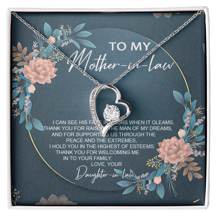 To My Mother - in - Law - Forever Love Necklace - "Thank You For Raising The Man of My Dreams" - The Love Sparkle