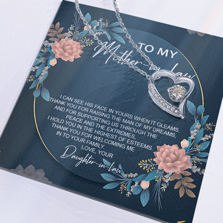 To My Mother - in - Law - Forever Love Necklace - "Thank You For Raising The Man of My Dreams" - The Love Sparkle